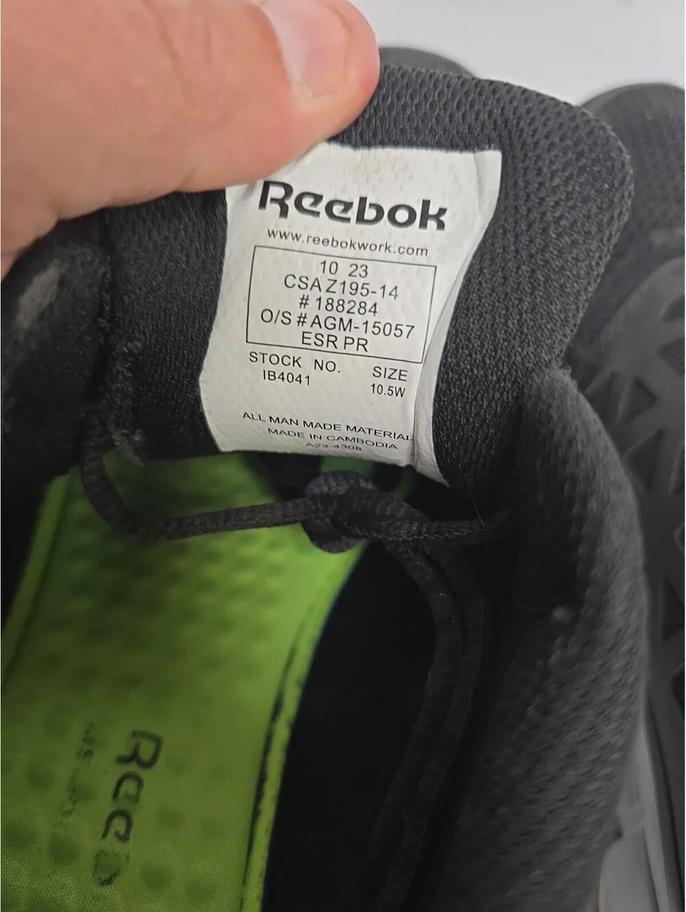 Reebok Work Men’s Sublite Safety Cushion Work Shoes IB4041 Black/Grey Size 10.5W